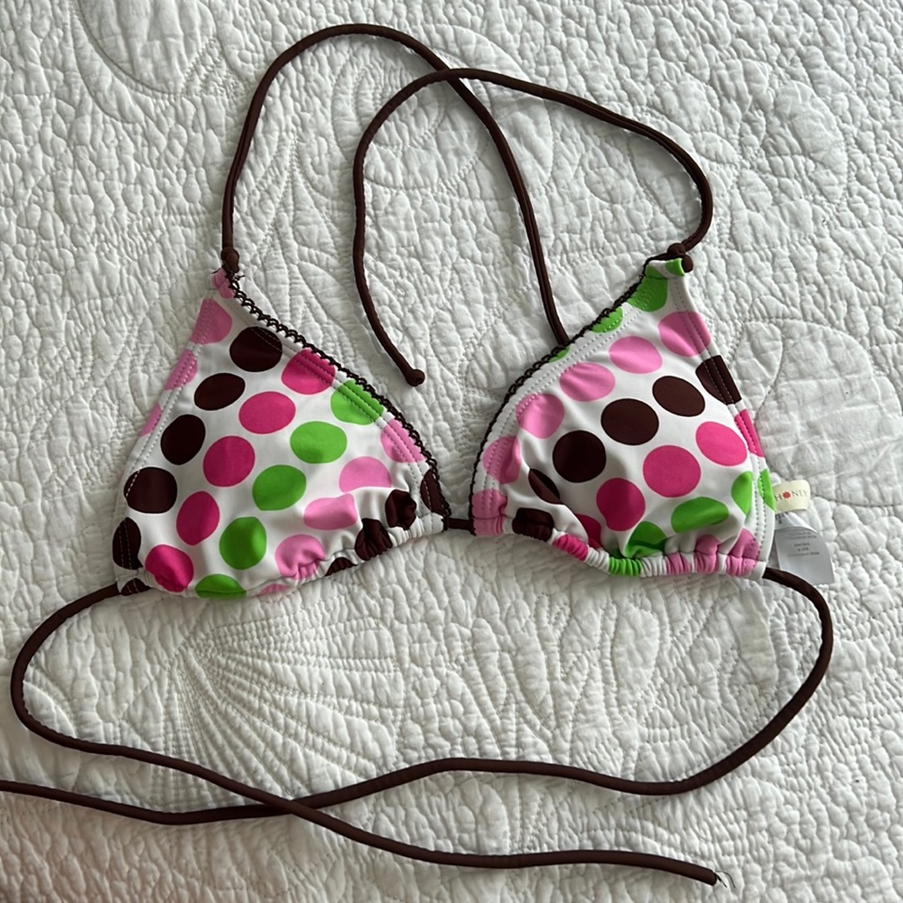 Medium Hula Honey brand polka dot bikini top